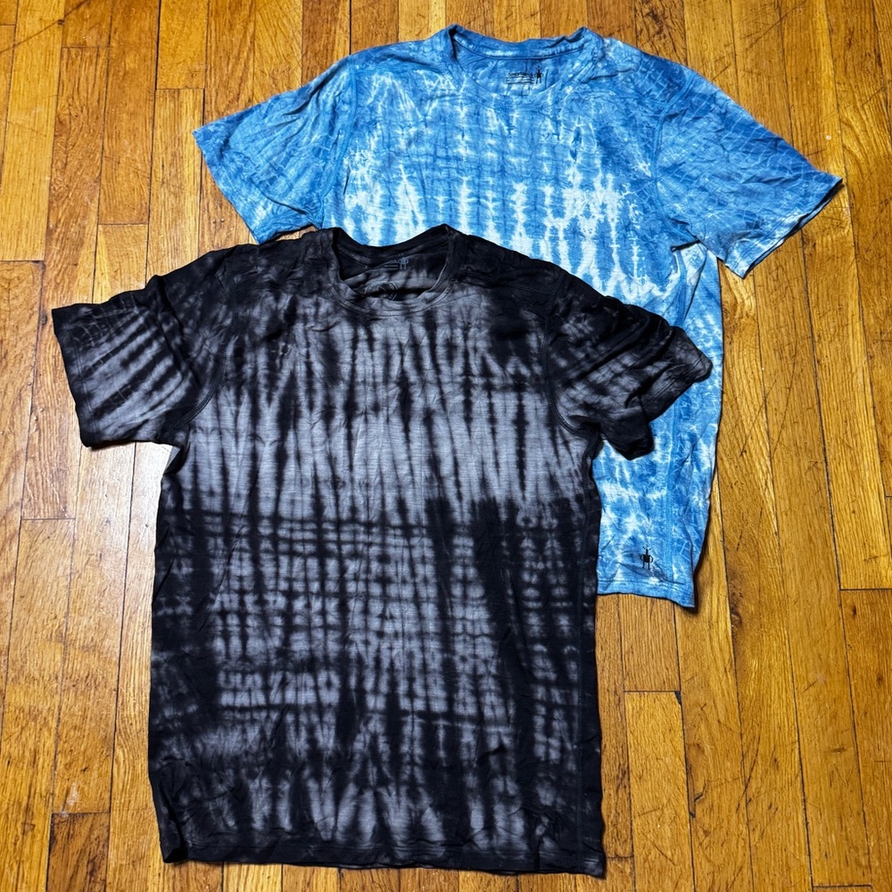 Smartwool Merino Plant-Based Tie Dye Short-Sleeve T-Shirts Light Indigo Black